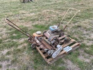 3 old lawnmowers incl. a Villiers "Villager"