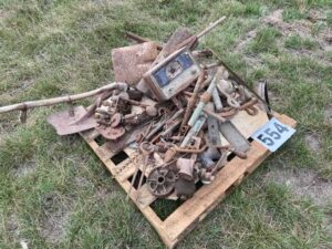 Assorted tools incl. old scythe