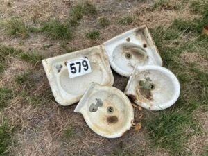 Cast Iron enamel hand basins x 4