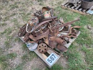 Assorted cast iron objects and tools